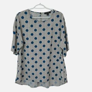 Primark Blue Dot Print Polka Dot Top Size 8 NWT!